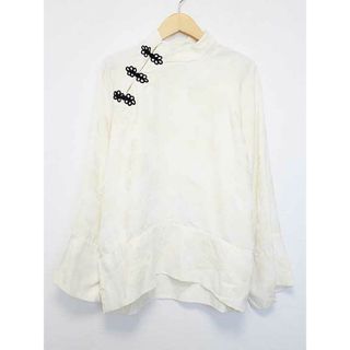 ザラ(ZARA)の△ZARA/ザラ△チャイナカットソー/Tシャツ/長袖　ホワイト/白　レディース　XS　【中古】 春夏 023032(Tシャツ(半袖/袖なし))