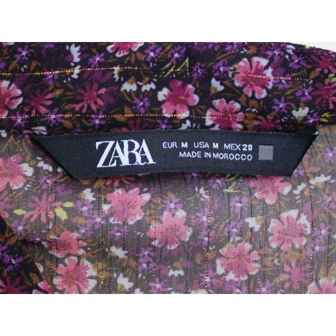 ZARA(ザラ)の【値下げ】♪ZARA/ザラ♪花柄ブラウス/シンプル/カジュアル/オシャレ/長袖 パープル/紫色 レディース M 【中古】 春夏 205032 レディースのトップス(シャツ/ブラウス(半袖/袖なし))の商品写真