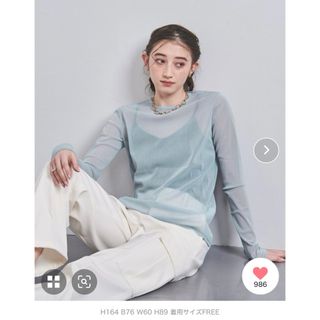 ユナイテッドアローズ(UNITED ARROWS)の【最終価格】チュール ジャージー カットソー　ライトブルー(カットソー(長袖/七分))