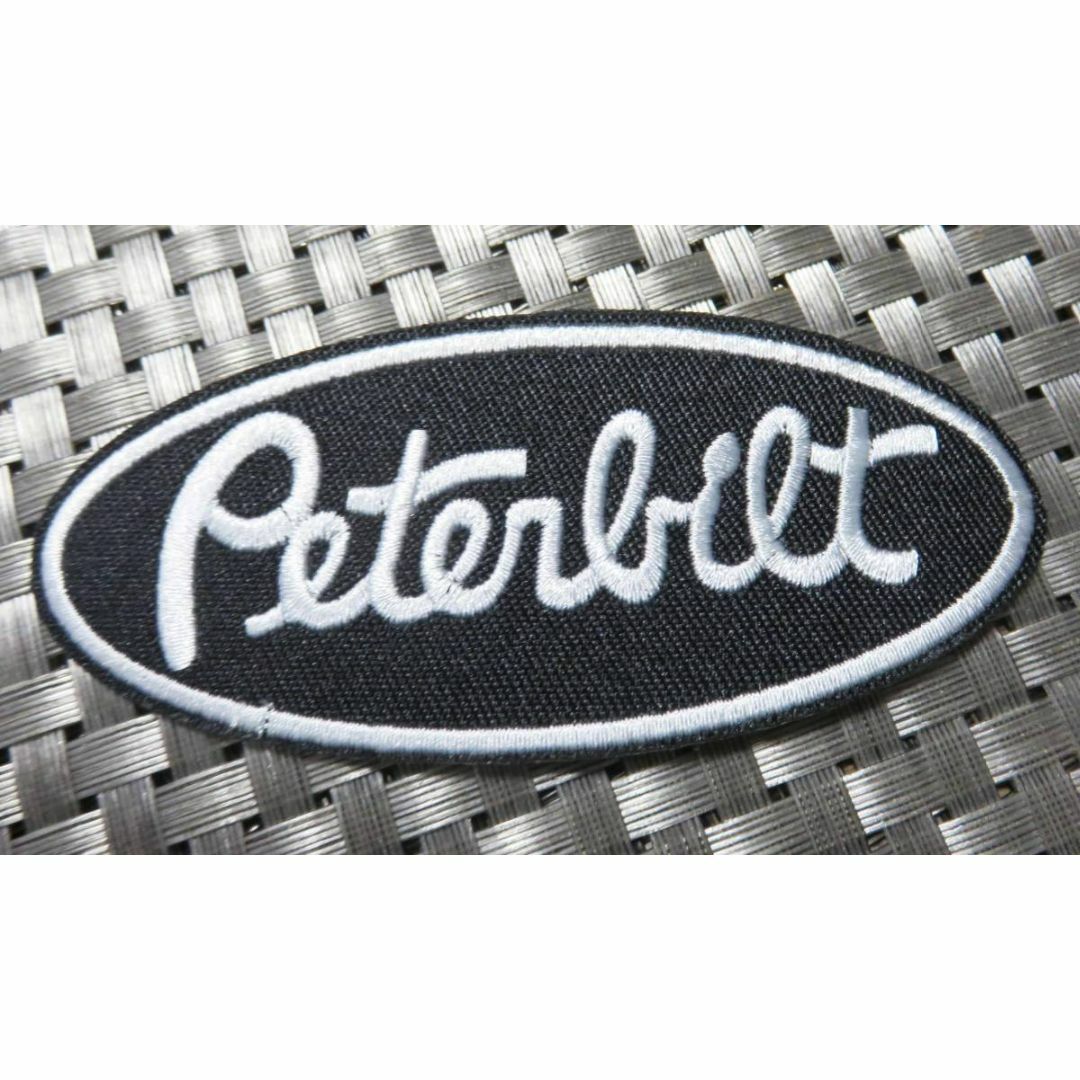 《黒白楕円Pb》新品◆ピータービルト・モータースPeterbilt 刺繍ワッペン ハンドメイドの素材/材料(各種パーツ)の商品写真