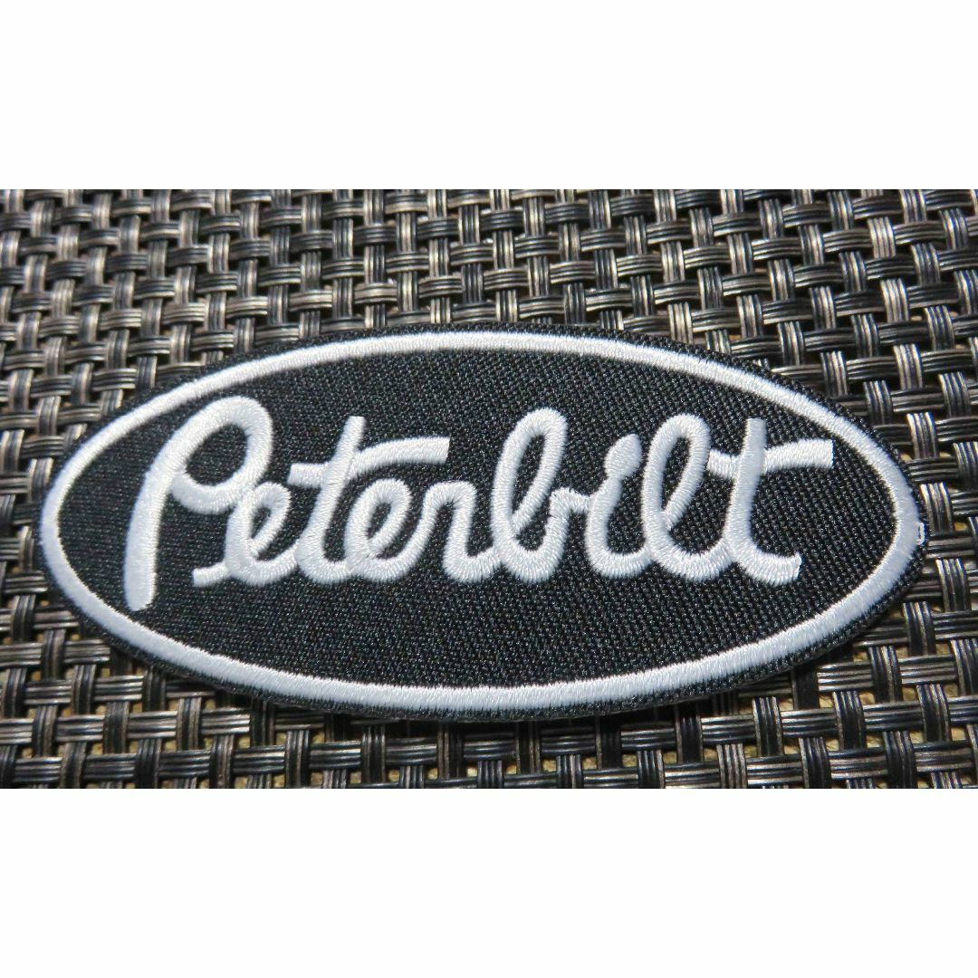 《黒白楕円Pb》新品◆ピータービルト・モータースPeterbilt 刺繍ワッペン ハンドメイドの素材/材料(各種パーツ)の商品写真