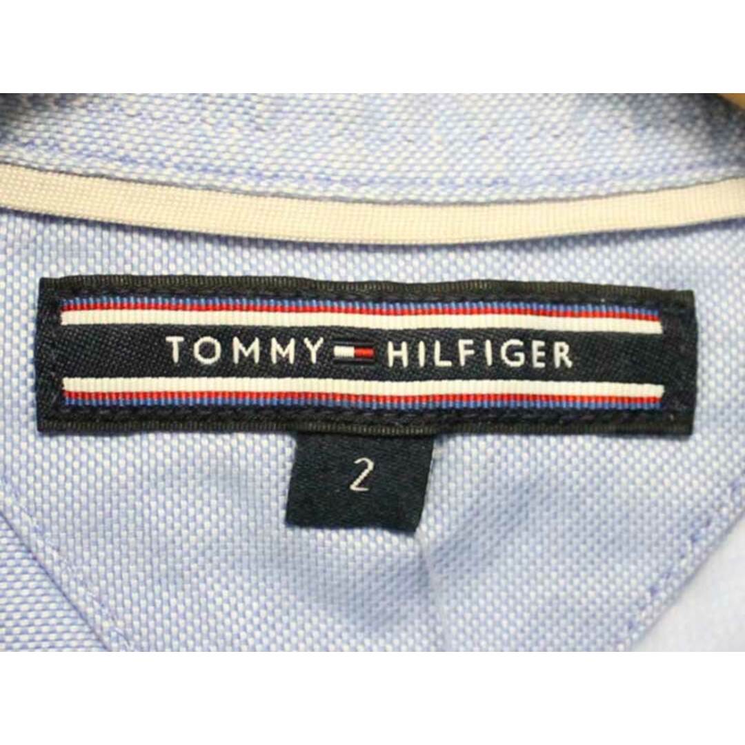 TOMMY HILFIGER(トミーヒルフィガー)の【値下げ】△TOMMY HILFIGER/トミーヒルフィガー△長袖バック刺繍シャツ/カジュアルシャツ/ワンポイント/無地　ブルー/青　レディース　2　【中古】 春夏秋冬 921122 レディースのトップス(シャツ/ブラウス(半袖/袖なし))の商品写真