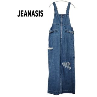 JEANASIS ジーナシス カットアウトデニムサロペ  ブルー M ダメージ