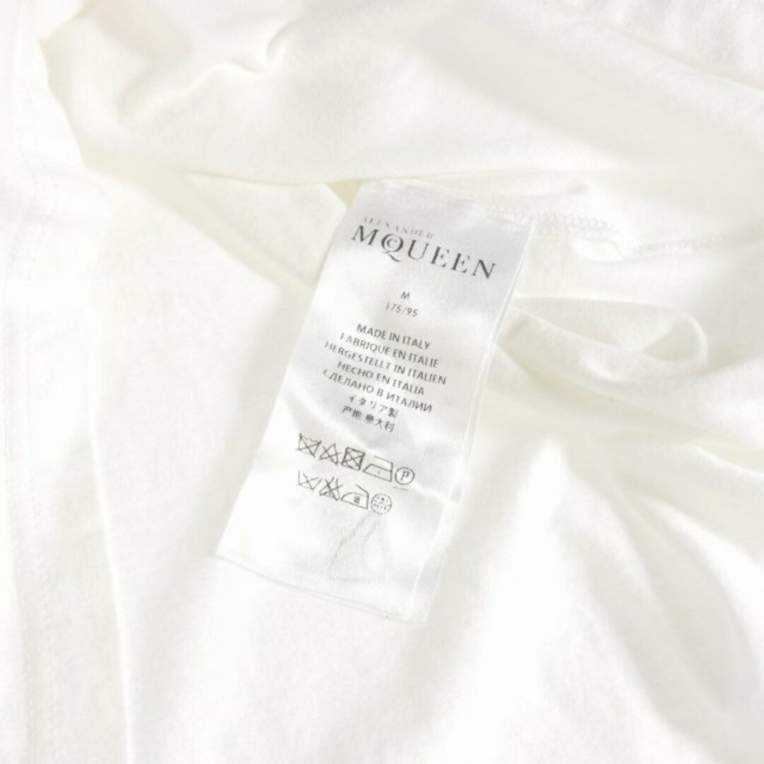 Alexander McQueen(アレキサンダーマックイーン)のアレキサンダーマックイーン デザインショルダー VネックTシャツ M 半袖 白 メンズのトップス(Tシャツ/カットソー(半袖/袖なし))の商品写真