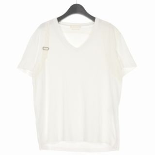 アレキサンダーマックイーン(Alexander McQueen)のアレキサンダーマックイーン デザインショルダー VネックTシャツ M 半袖 白(Tシャツ/カットソー(半袖/袖なし))