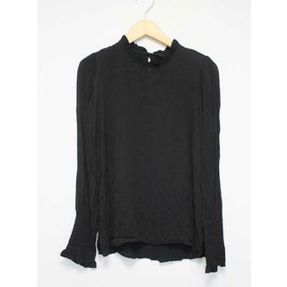 ザラ(ZARA)の【値下げ】△ZARA/ザラ△プリーツブラウス/長袖/無地　ブラック/黒　 レディース 　XS　【中古】　春夏秋冬 410122(シャツ/ブラウス(半袖/袖なし))