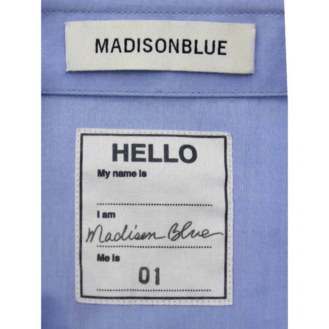 MADISONBLUE(マディソンブルー)の【春物 新入荷】‡MADISON BLUE/マディソンブルー‡ビッグカフ五分袖シャツ/ブラウス/五分袖 ライトブルー/水色 レディース 01（S）【中古】春夏  403042 レディースのトップス(シャツ/ブラウス(半袖/袖なし))の商品写真