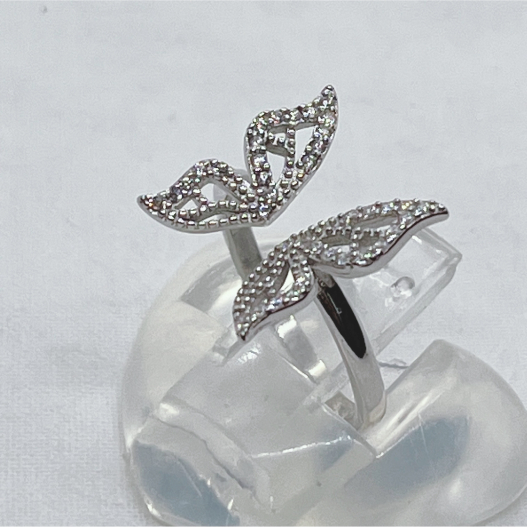 S925 シルバーリング　指輪　蝶リング　オープンリング　ダイアモンド レディースのアクセサリー(リング(指輪))の商品写真