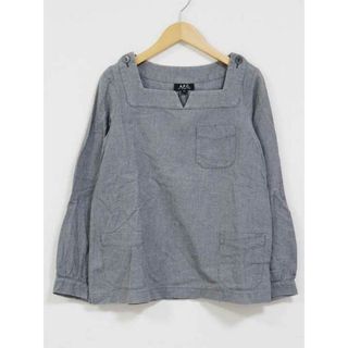 アーペーセー(A.P.C)の【値下げ】☆A.P.C./アーペーセー☆コットンプルオーバー/スクエアネック/ポケット/カジュアル/長袖 グレー レディース XS【中古】春夏秋冬 410122(シャツ/ブラウス(半袖/袖なし))