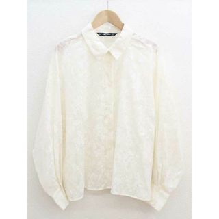 ザラ(ZARA)の◇ZARA/ザラ◇花柄シースルーブラウス/透け感/長袖 ライトベージュ レディース S【中古】春夏 127022(シャツ/ブラウス(半袖/袖なし))