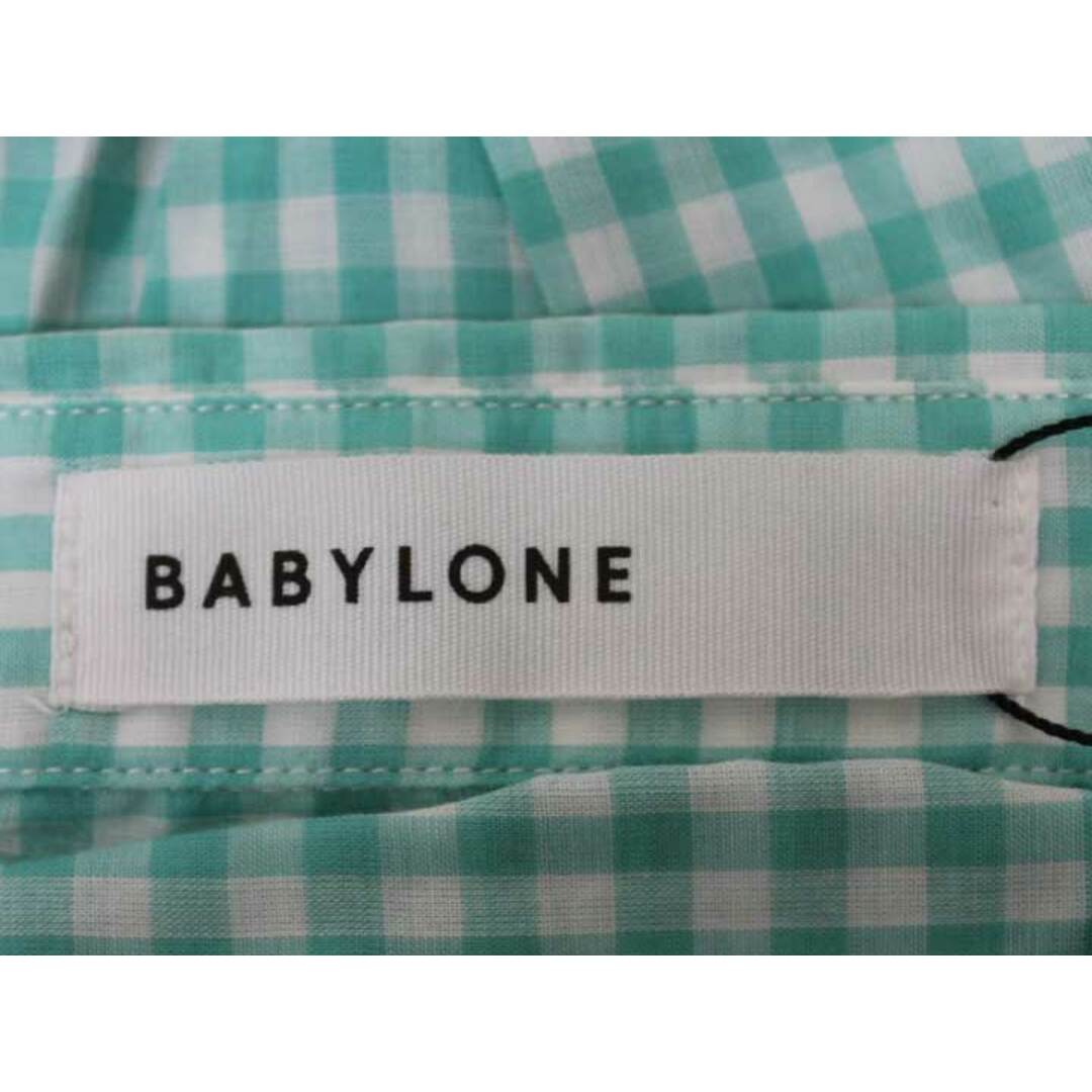 BABYLONE(バビロン)の【春物 新入荷】新品未使用品☆BABYLONE/バビロン☆ギンガムチェックシャツ/シャツ/ブラウス/長袖/カジュアル グリーン×ホワイト/緑×白 レディース 38 春夏 722042 レディースのトップス(シャツ/ブラウス(半袖/袖なし))の商品写真