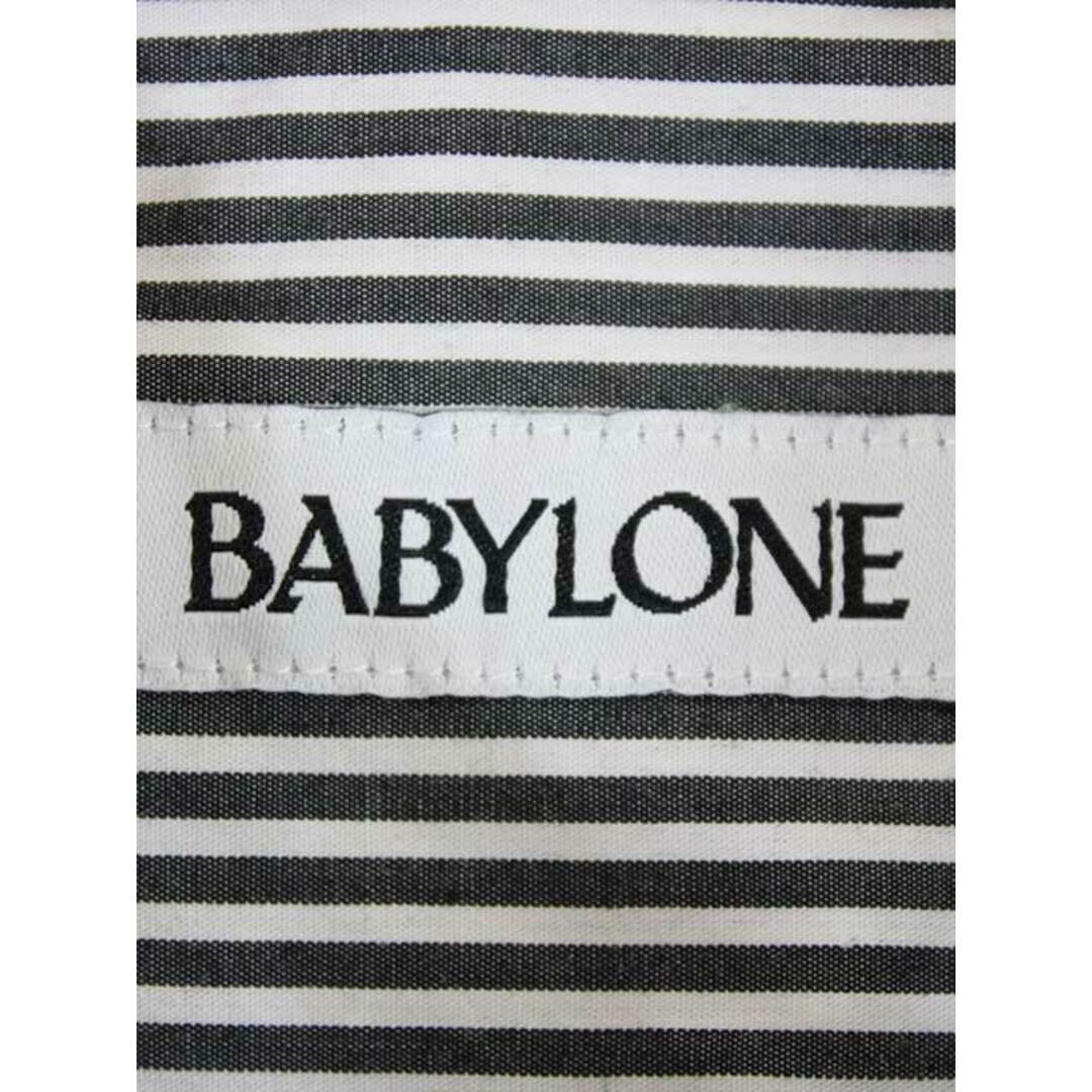 BABYLONE(バビロン)の‡BABYLONE/バビロン‡長袖ストライプシャツ/長袖 ホワイト/白×グレー レディース F 【中古】春夏秋冬 621042 レディースのトップス(シャツ/ブラウス(半袖/袖なし))の商品写真