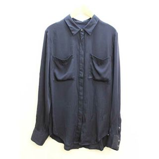 ジェイクルー(J.Crew)の【値下げ】♪J.CREW/ジェイクルー♪シルクシャツ/エレガント/シンプル/カジュアル/オシャレ/長袖 ネイビー/紺色 レディース 12 【中古】 春夏秋冬 023032(シャツ/ブラウス(半袖/袖なし))