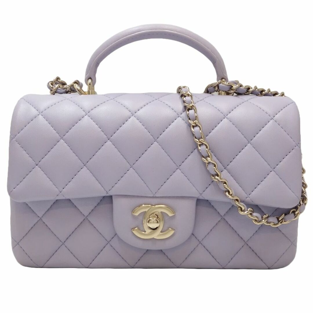 CHANEL(シャネル)のCHANEL シャネル トップハンドル ミニフラップ AS2431 2Wayバッグ ラムスキン ライトパープル/450268【中古】 レディースのバッグ(その他)の商品写真