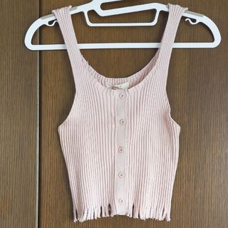 Forever21  ニット　キャミソール　ベスト　ピンク　XL