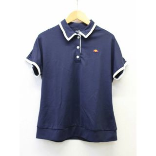 ellesse - ■ellesse/エレッセ■トレーニングポロシャツ/ワンポイント/ロゴ/半袖 ネイビー/紺 レディース XL【中古】春夏秋冬 402132