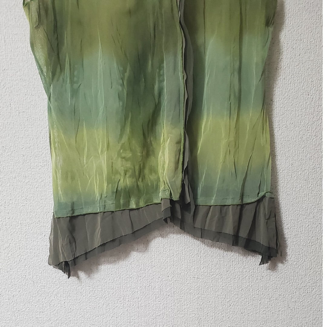 antiqua(アンティカ)の重ね着風シフォンノースリーブ レディースのトップス(シャツ/ブラウス(半袖/袖なし))の商品写真
