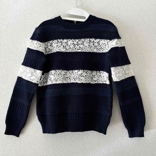 チェスティ(Chesty)の【超美品】Chesty レースボーダーニット ネイビー(ニット/セーター)