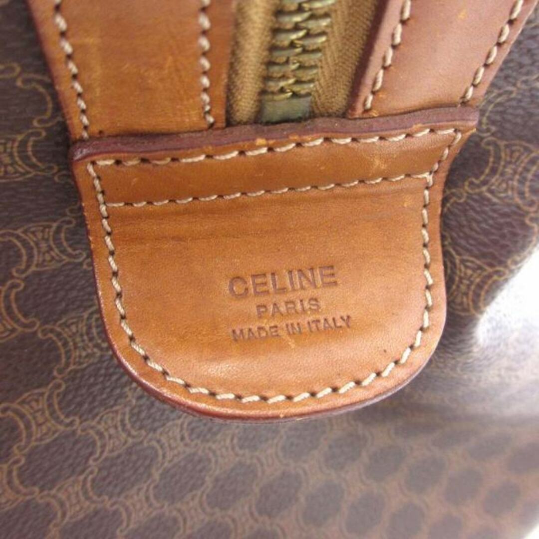 celine(セリーヌ)のセリーヌ マカダム ボストンバッグ 旅行カバン 総柄 PVC レザー 茶 鞄 レディースのバッグ(ボストンバッグ)の商品写真