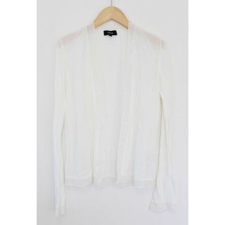 セオリー(theory)の【春夏物 新入荷】●theory /セオリー●BERING SUB WOVEN TRIM CARDI/カーディガン/ニット/長袖/薄手 ホワイト/白 レディース P【中古】春夏  612042(カーディガン)