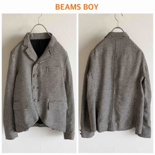 ビームスボーイ(BEAMS BOY)のビームスボーイ 千鳥格子 リネンコットンツイード テーラードジャケット ブレザー(テーラードジャケット)