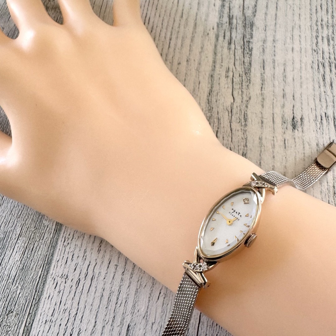 agete(アガット)の【希少】agete アガット 腕時計 クラシック K10 0.052ct レディースのファッション小物(腕時計)の商品写真