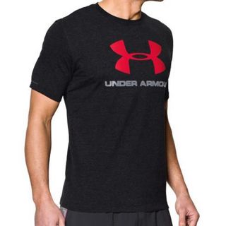 アンダーアーマー(UNDER ARMOUR)のアンダーアーマー　ビッグロゴ Tシャツ トップス 半袖 スポーツウェア　L 黒 (Tシャツ/カットソー(半袖/袖なし))