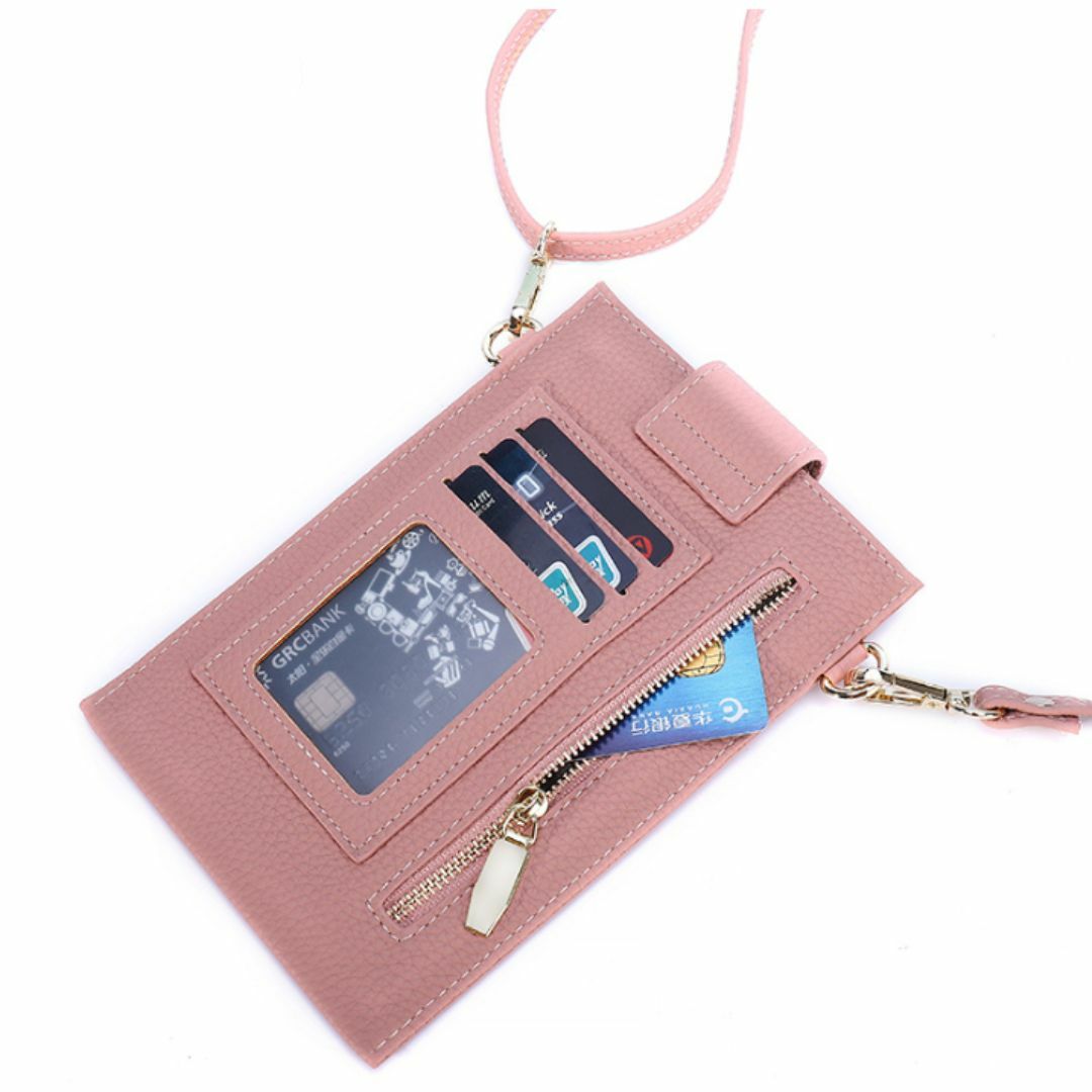 スマホ 携帯ケース ショルダーバッグ 財布 スマホポーチ_グリーン レディースのバッグ(ショルダーバッグ)の商品写真