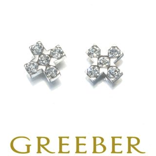 ミキモト(MIKIMOTO)のミキモト ピアス ダイヤ ダイヤモンド 0.18ct/0.18ct クロス K18WG (ピアス)