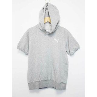 プーマ(PUMA)の△PUMA/プーマ△半袖パーカー/トレーナー/スウェット/無地/ワンポイント　ライトグレー　レディース　M　【中古】 春夏 423032(パーカー)