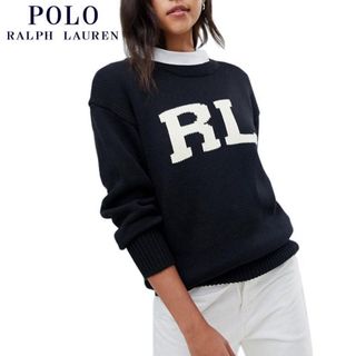 ポロラルフローレン(POLO RALPH LAUREN)の希少 美品 ポロ ラルフローレン ＲＬ コットン セーター ドロップショルダー(ニット/セーター)