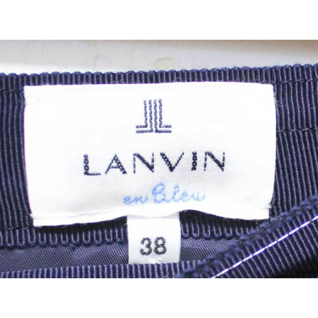 LANVIN en Bleu(ランバンオンブルー)の△LANVIN en Bleu/ランバンオンブルー△フリンジスカート/膝丈/無地　ライトベージュ×ブルー/青　レディース　38　【中古】　春夏秋冬 102032 レディースのスカート(その他)の商品写真