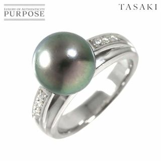 タサキ(TASAKI)のタサキ TASAKI 11号 リング 黒蝶真珠 10.1mm ダイヤ 0.07ct Pt プラチナ パール 指輪 田崎真珠 VLP 90220883(リング(指輪))