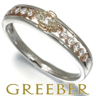 ダイヤ ダイヤモンド 0.222ct/0.12ct 2種カット リング Pt900/K18PG (リング(指輪))