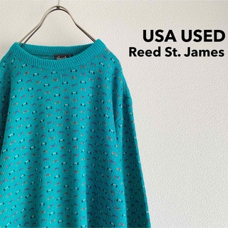 USA製 “Reed St.James” Old Sweater / 総柄(ニット/セーター)