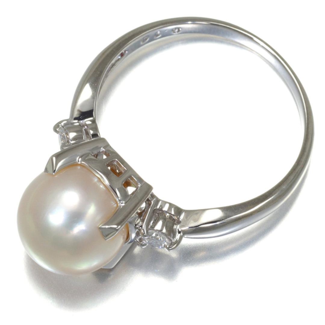 TASAKI(タサキ)のTASAKI タサキ リング パール 真珠 9.0mm ダイヤ ダイヤモンド 0.10ct 13号 Pt900 大幅値下げ品 レディースのアクセサリー(リング(指輪))の商品写真