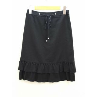 クレージュ(Courreges)の【値下げ】‡courreges/クレージュ‡フリルスカート/膝丈 ブラック/黒 レディース 36【中古】春夏秋冬 827022(その他)