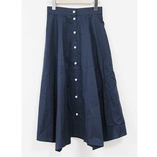 アナイ(ANAYI)の【春物 新入荷】☆ANAYI/アナイ☆ツイルストレッチハンカチーフヘムスカート/フロントボタン/ポケット/無地/ミモレ丈 ネイビー/紺 レディース 36【中古】春夏 612042(その他)