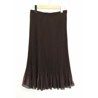 【値下げ】●KORET/コレット●プリーツスカート/ミモレ丈 ブラウン/茶 レディース 【中古】春夏秋冬 325032(その他)