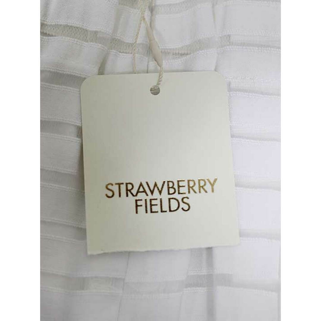 STRAWBERRY-FIELDS(ストロベリーフィールズ)の新品未使用品☆STRAWBERRY-FIELDS/ストロベリーフィールズ☆ボーダーフレアスカート/バックジップ/ウエストゴム/ミディ丈 ホワイト/白 レディース 2 春夏 702032 レディースのスカート(その他)の商品写真