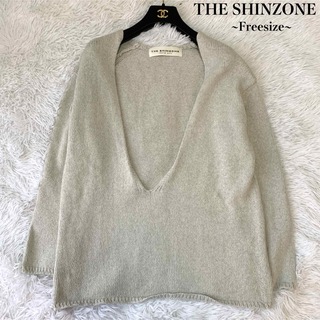 【美品】THE SHINZONE コットンカシミヤVネックローゲージニット(ニット/セーター)