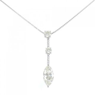 PT ダイヤモンド ネックレス 3.002CT VLY SI2 マーキスカット /0.511CT LY VS1 VG /0.305CT LY VS1 VG(ネックレス)