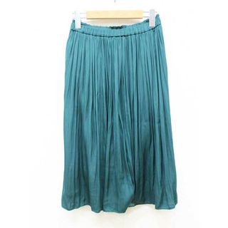 ■green label relaxing/グリーンレーベルリラクシング■monableギャザースカート/ミモレ丈 グリーン/緑 レディース 38【中古】春夏 622042(その他)