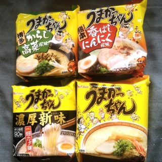 ハウスショクヒン(ハウス食品)のハウス食品：うまかっちゃん４種類/からし高菜 香ばしにんにく 濃厚新味 4袋(インスタント食品)