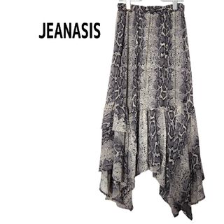 ジーナシス(JEANASIS)の未使用★JEANASIS ジーナシス アソートアニマルアシメスカート パイソン柄(ロングスカート)