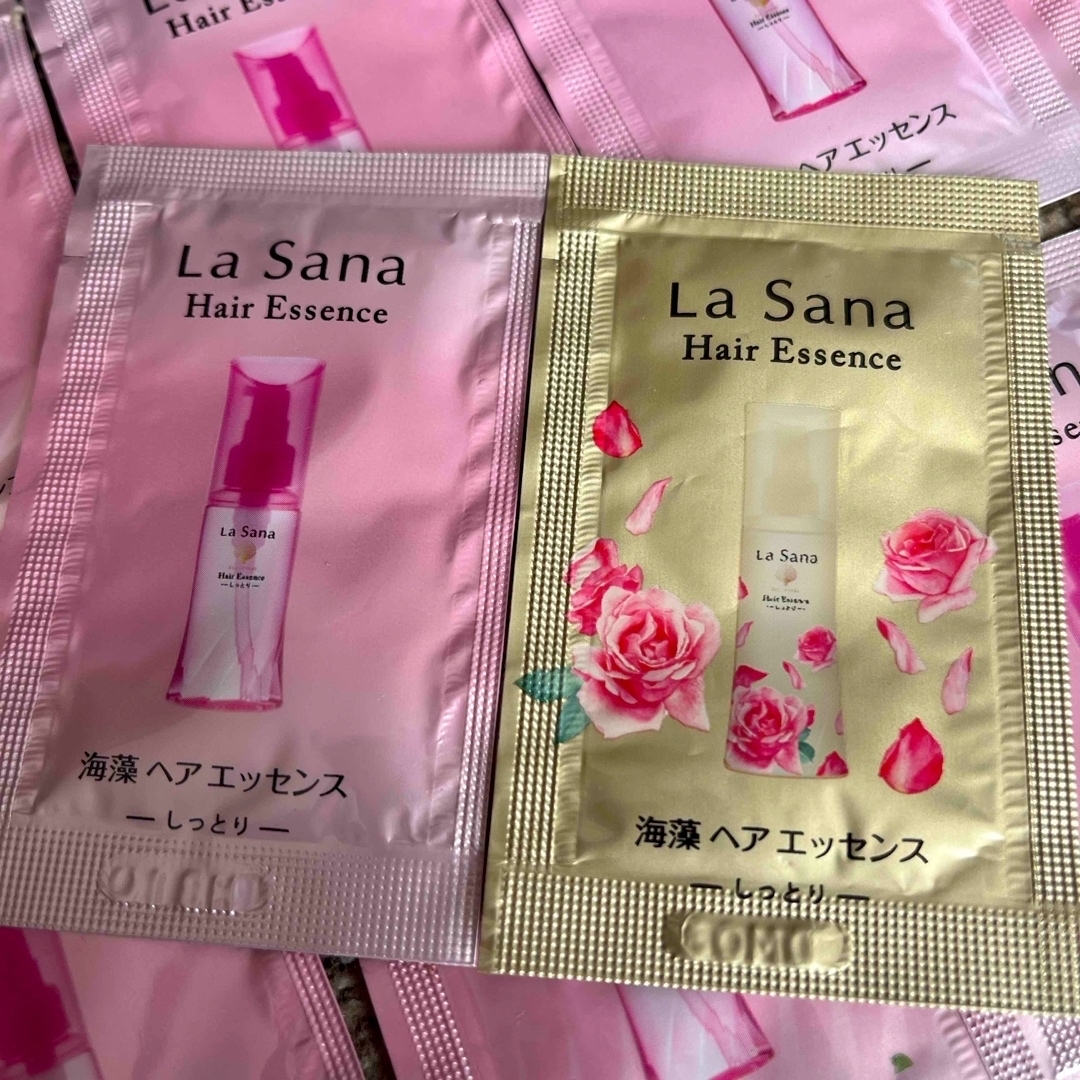 LaSana(ラサーナ)の【新品】ラ サーナ ノベルティ長財布 ヘアエッセンス シャンプーサンプル等45点 コスメ/美容のキット/セット(サンプル/トライアルキット)の商品写真