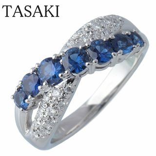 タサキ(TASAKI)のタサキ ダイヤ サファイア リング 14号 0.16ct 1.01ct PT900 新品仕上げ済 田崎 TASAKI【16043】(リング(指輪))