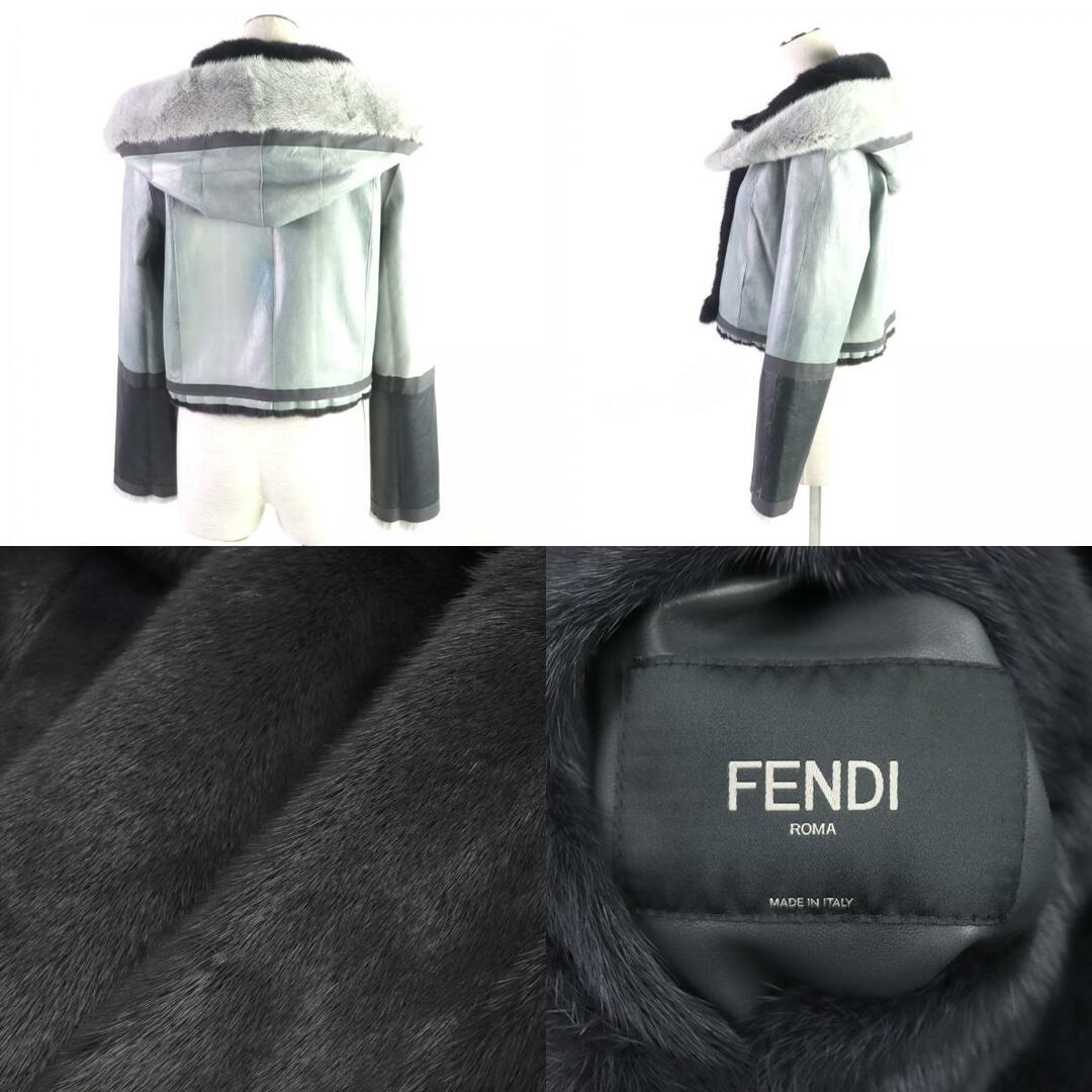 FENDI(フェンディ)の極美品 FENDI フェンディ 2019年製 FNF06L MINK ミンク ラムレザー 4WAY リバーシブル 本毛皮コート グレー 36 イタリア製 正規品 レディース レディースのジャケット/アウター(毛皮/ファーコート)の商品写真