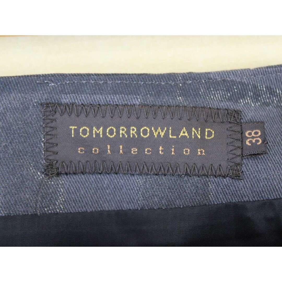 TOMORROWLAND(トゥモローランド)の【値下げ】‡TOMORROWLAND collection/トゥモローランドコレクション‡チェックタックスカート/膝丈  グレー レディース 38 【中古】春夏 624022 レディースのスカート(その他)の商品写真