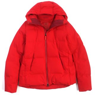 良品 DESCENTE デサント 水沢DOWN DIA3771U オルテライン フード付き WZIP ダウンジャケット レッド L 日本製 正規品 メンズ(ダウンジャケット)